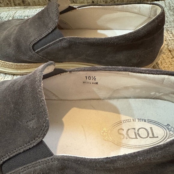 Like New Tod's Men's Grey Suede Slip-On Loafers : US Size 11.5 (UK size 10.5) - Picture 4 of 6